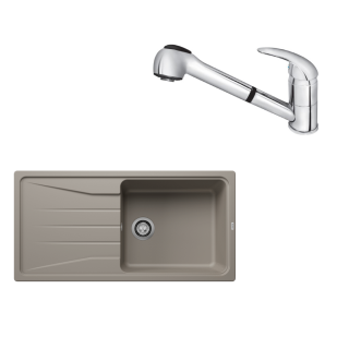 SET217 - Gránitový drez Blanco Sona XL 6 S tartufo + Kuchynská batéria Rosan King J385001 chróm
