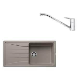 SET218 - Gránitový drez Blanco Sona XL 6 S tartufo + Kuchynská batéria Rosan King JA381001 chróm