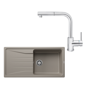 SET220 - Gránitový drez Blanco Sona XL 6 S tartufo + Kuchynská batéria Rosan Zerro JZ38601 chróm