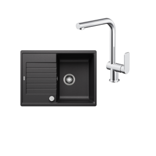 SET296 - Gránitový drez Blanco Zia 45 S Compact antracit + Kuchynská batéria Rosan S2 238201 chróm