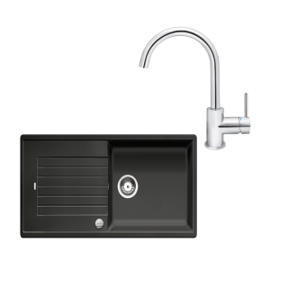 SET434 - Gránitový drez Blanco Zia XL 6 S antracit + Kuchynská batéria Rosan Zerro JZ38101 chróm
