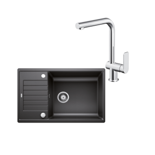 SET466 - Gránitový drez Blanco Zia XL 6 S Compact antracit + Kuchynská batéria Rosan S2 238201 chróm