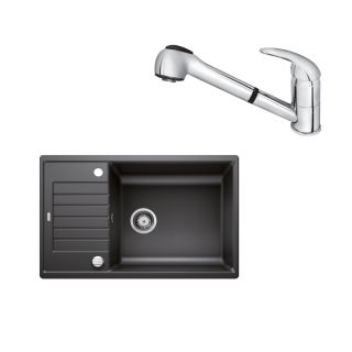 SET467 - Gránitový drez Blanco Zia XL 6 S Compact antracit + Kuchynská batéria Rosan King J385001 chróm