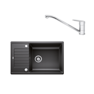 SET468 - Gránitový drez Blanco Zia XL 6 S Compact antracit + Kuchynská batéria Rosan King JA381001 chróm