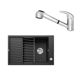 SET502 - Gránitový drez Blanco Elon XL 6 S antracit + Kuchynská batéria Rosan King J385001 chróm