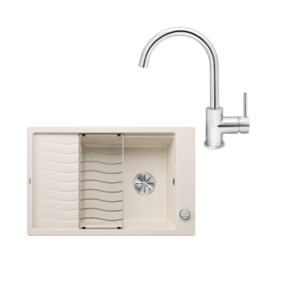 SET514 - Gránitový drez Blanco Elon XL 6 S biela soft + Kuchynská batéria Rosan Zerro JZ38101 chróm