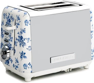Laura Ashley hriankovač China Rose – 2-plátkový retro toaster s kvetinovým vzorom